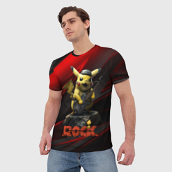 Мужская футболка 3D Pikachu Rock style - фото 2