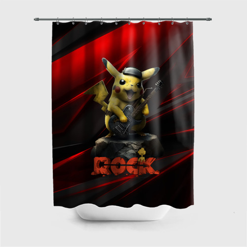 Штора 3D для ванной Pikachu Rock style