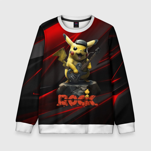 Детский свитшот 3D Pikachu Rock style, цвет 3D печать