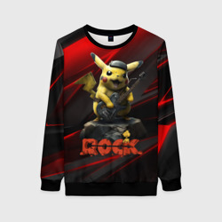 Женский свитшот 3D Pikachu Rock style