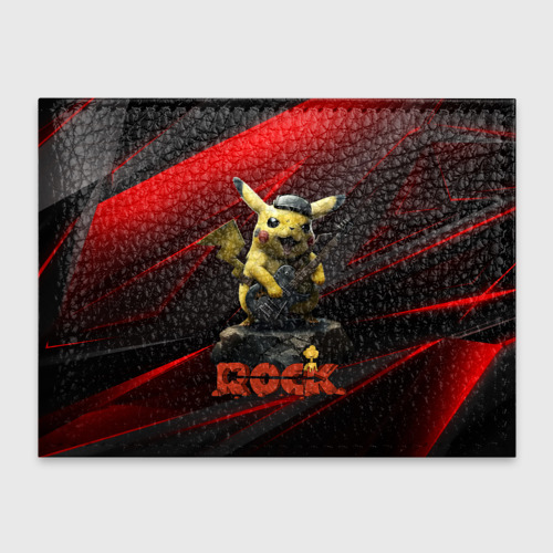 Обложка для студенческого билета Pikachu Rock style, цвет черный