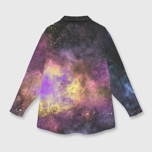 Мужская рубашка oversize 3D с принтом Космос рождение звезды, вид сзади #1