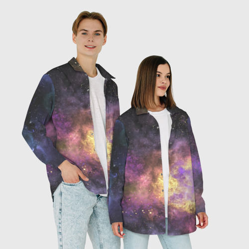 Мужская рубашка oversize 3D с принтом Космос рождение звезды, фото #4