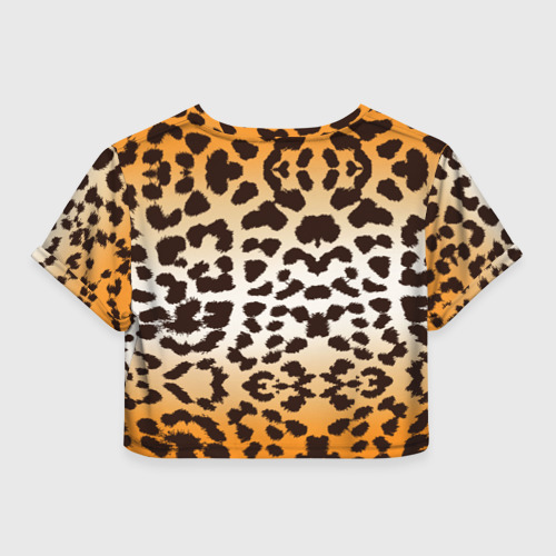Женская футболка Crop-top 3D Цвет леопарда, цвет 3D печать - фото 2