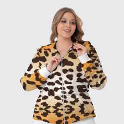 Костюм с принтом Цвет леопарда для женщины, вид на модели спереди №4. Цвет основы: белый