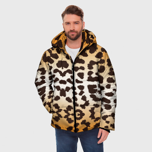 Мужская зимняя куртка 3D Цвет леопарда, цвет черный - фото 3