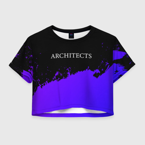 Женская футболка Crop-top 3D Architects purple grunge, цвет 3D печать