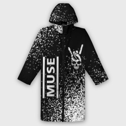 Мужской дождевик 3D Muse и рок символ на темном фоне