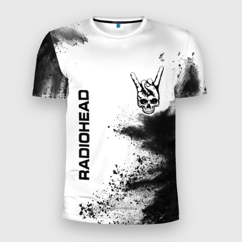 Мужская футболка 3D Slim Radiohead и рок символ на светлом фоне, цвет 3D печать