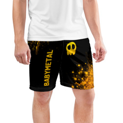 Мужские шорты спортивные Babymetal - gold gradient: надпись, символ - фото 2