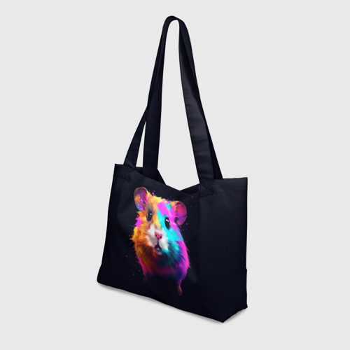 Пляжная сумка 3D Хомяк в неоновых красках - фото 3