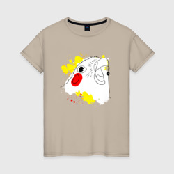 Женская футболка хлопок Вопящий попугай