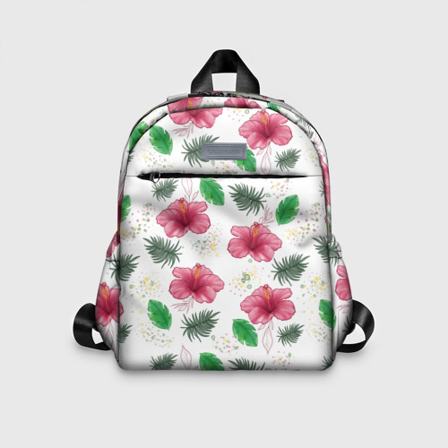 Детский рюкзак 3D с принтом Цветочный паттерн, вид спереди #2
