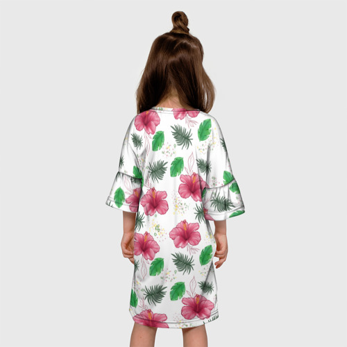 Детское платье 3D с принтом Цветочный паттерн, вид сзади #2