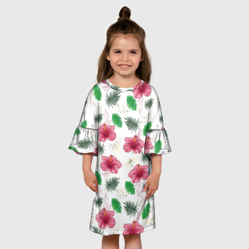 Детское платье 3D с принтом Цветочный паттерн, вид сбоку #3