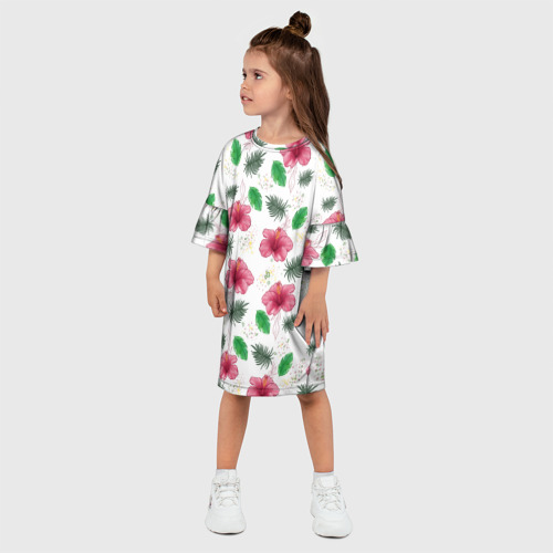 Детское платье 3D с принтом Цветочный паттерн, фото на моделе #1
