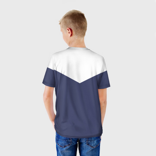 Детская футболка 3D Firm бело-синий, цвет 3D печать - фото 4