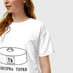 Женская футболка хлопок Oversize Консерва тория - фото 2