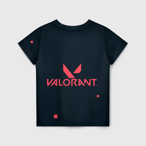Детская футболка 3D с принтом Valorant игрок, вид сзади #1