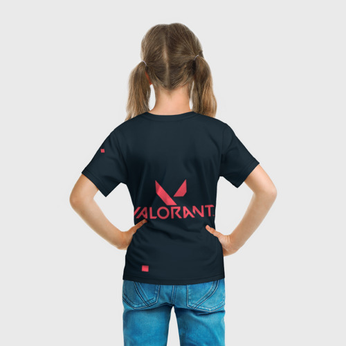 Детская футболка 3D с принтом Valorant игрок, вид сзади #2