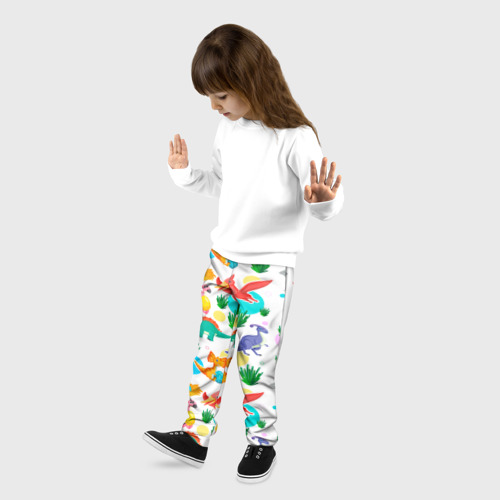 Детские брюки 3D с принтом Dinosaurs, фото на моделе #1