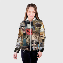 Женская куртка 3D Мемные котики - фото 2
