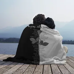 Плед 3D Depeche Mode - Enjoy the Silence lyrics black & white - фото 2