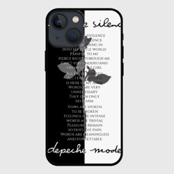 Чехол для iPhone 13 mini Depeche Mode - Enjoy the Silence lyrics black & white