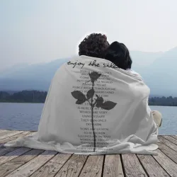 Плед 3D Depeche Mode - Enjoy the Silence lyrics white - фото 2
