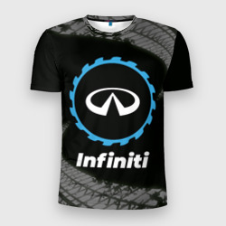 Мужская футболка 3D Slim Infiniti в стиле Top Gear со следами шин на фоне