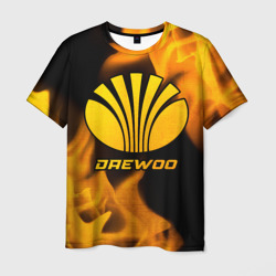 Мужская футболка 3D Daewoo - gold gradient