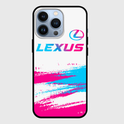 Чехол для iPhone 13 Pro Lexus neon gradient style: символ сверху