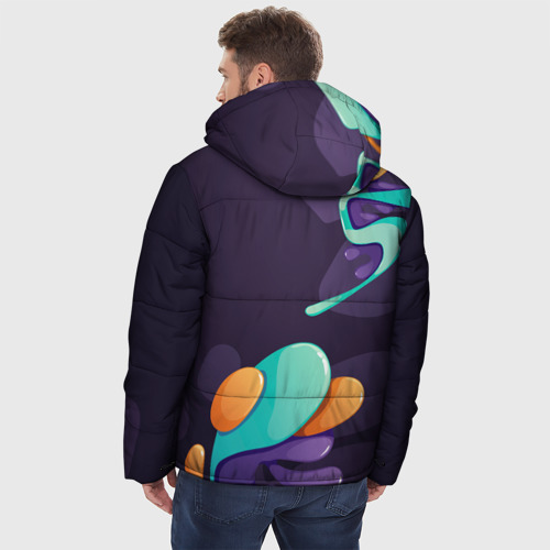 Мужская зимняя куртка 3D с принтом GTA graffity splash, вид сзади #2