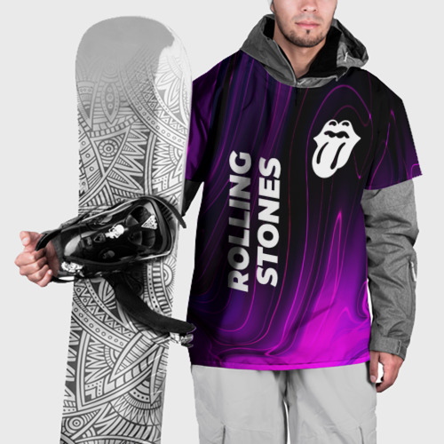 Накидка на куртку 3D Rolling Stones violet plasma, цвет 3D печать
