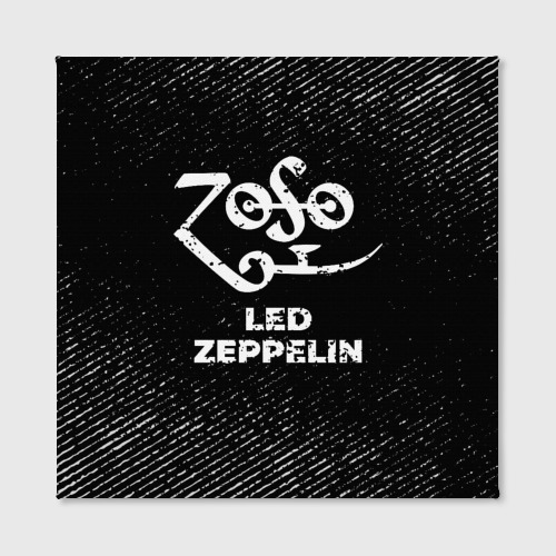 Холст квадратный Led Zeppelin с потертостями на темном фоне, цвет 3D печать - фото 2