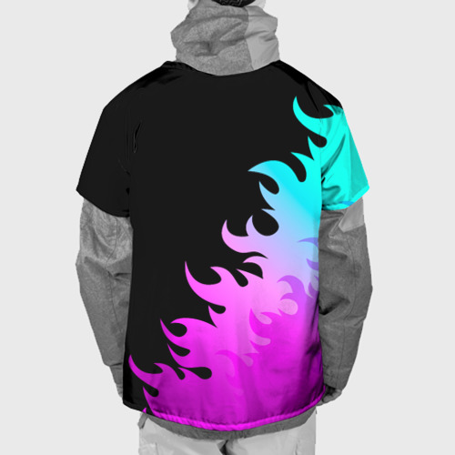 Накидка на куртку 3D Blink 182 неоновый огонь, цвет 3D печать - фото 2