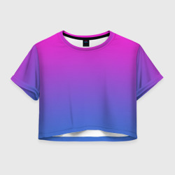 Женская футболка Crop-top 3D Градиент розово-голубой