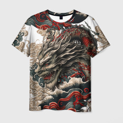 Мужская футболка 3D Тату дракона в стиле Ирезуми