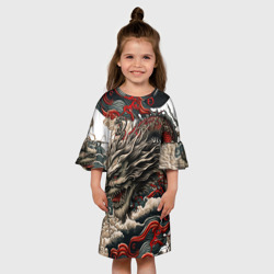 Детское платье 3D Тату дракона в стиле Ирезуми - фото 2