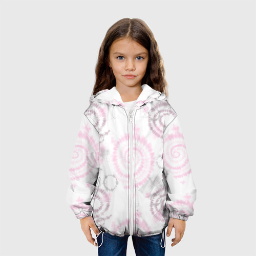 Детская куртка 3D Тай дай пудровый, цвет белый - фото 4