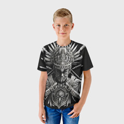 Детская футболка 3D Дух война на черном фоне - фото 2