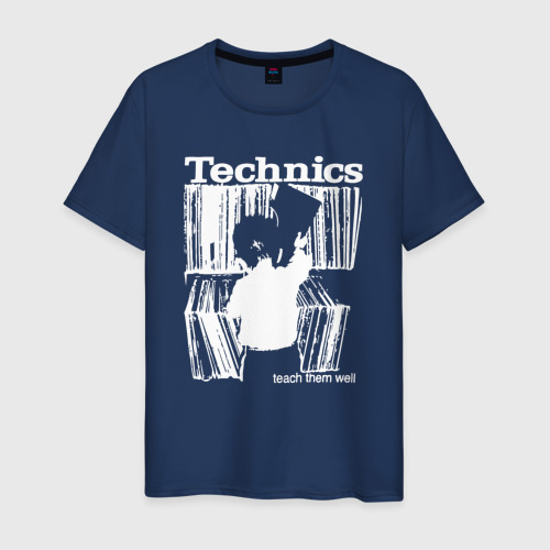 Мужская футболка из хлопка с принтом Tichnics music, вид спереди №1