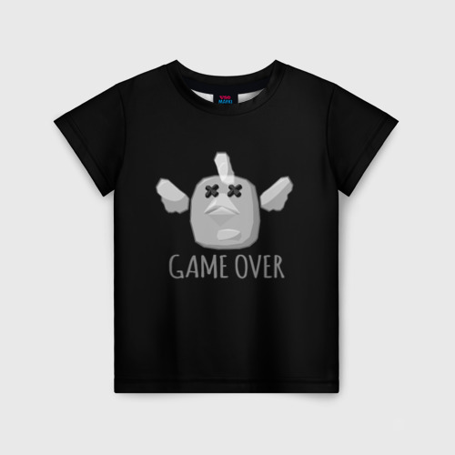 Детская футболка с принтом Chicken Gun Game over, вид спереди №1