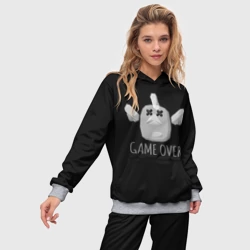 Женский костюм с толстовкой 3D Chicken Gun Game over - фото 2