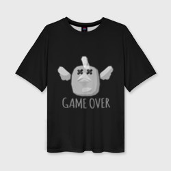 Женская футболка oversize 3D Chicken Gun Game over
