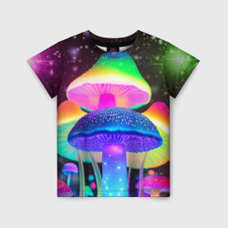 Детская футболка 3D Волшебные светящиеся грибы и звезды