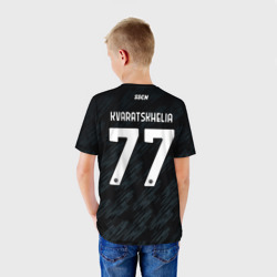 Детская футболка 3D Хвича Кварацхелия Наполи форма третья - фото 2