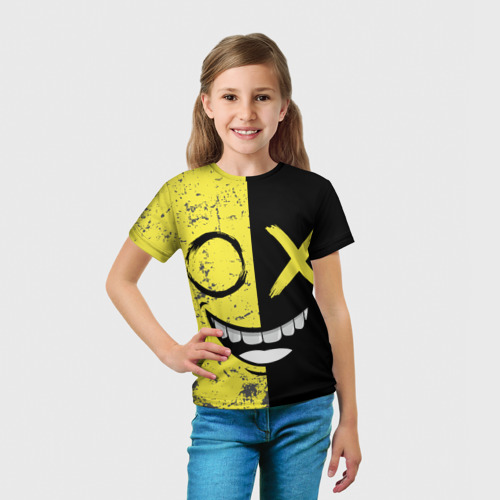Детская футболка 3D Смайлик с улыбкой, цвет 3D печать - фото 5