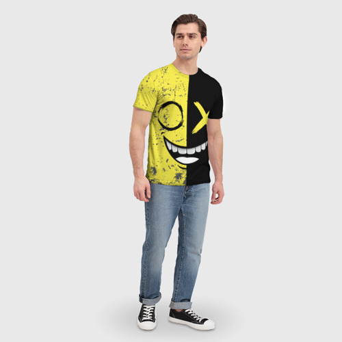 Мужская футболка 3D Смайлик с улыбкой, цвет 3D печать - фото 5
