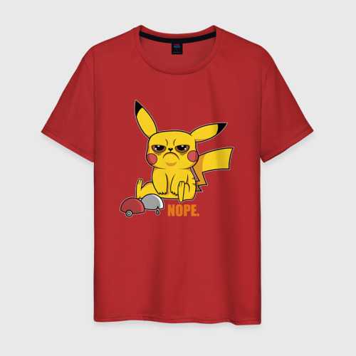 Мужская футболка хлопок Pika nope, цвет красный